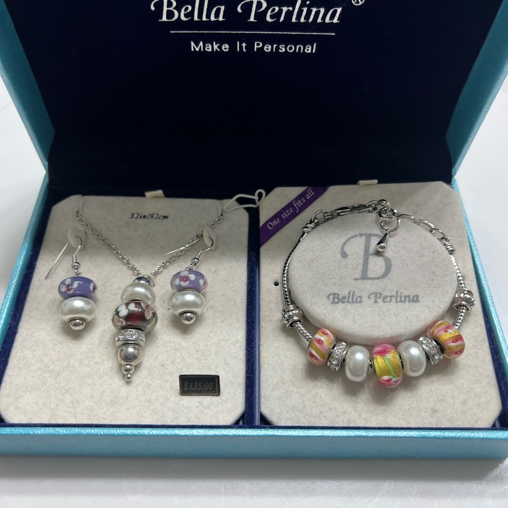 Bella Perlina Silver and Multicolor Jewelry Set